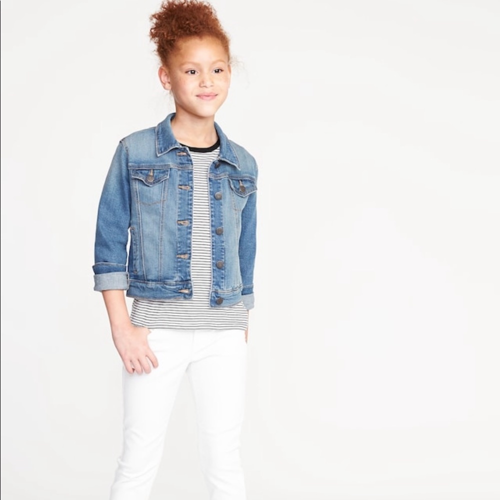 Old Navy Medium-Wash Jean Jacket For Girls - XL (14)